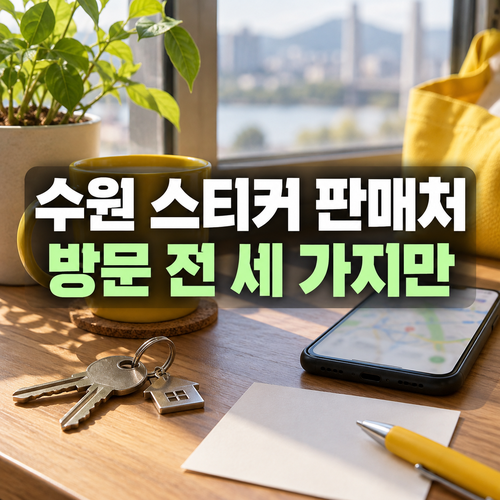 수원 폐기물 스티커 판매처 방문 전 금액과 재고를 확인하는 설명용 사진